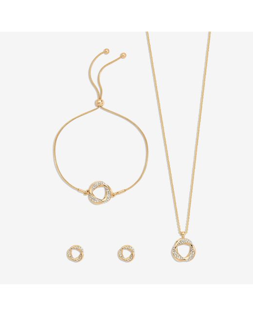 Jon Richard Blue Plated And Crystal Open Knot Set