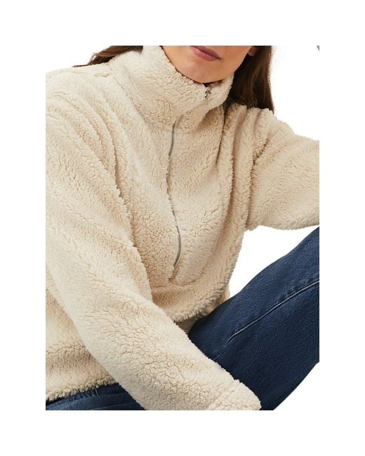 Phase Eight Natural Ione Borg Zip Funnel Neck Jacket