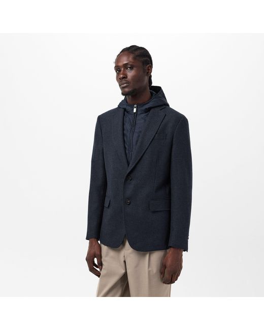 Pal Zileri Blue Structured Bomber Jacket for men