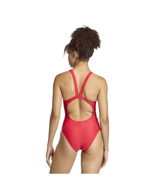 Adidas Red Ess One Piece Swimsuit