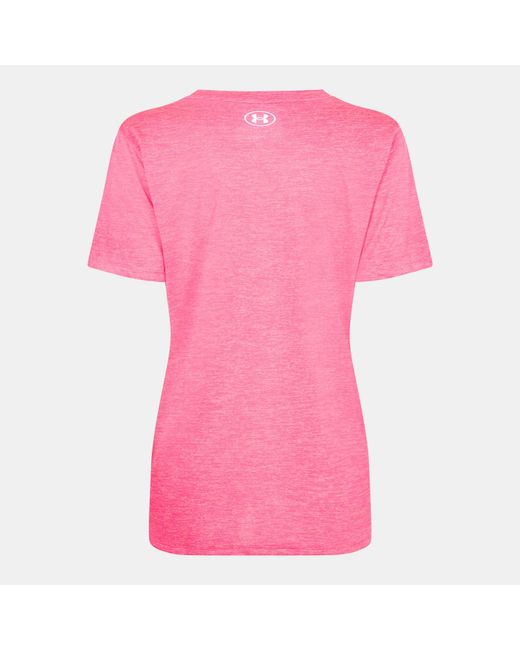 Under Armour Pink Tech Twist V-Neck Short Sleeve