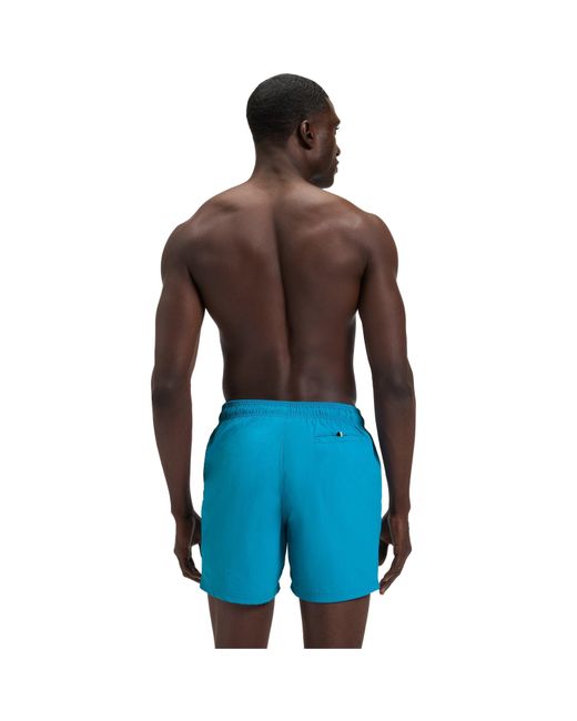 Boss Blue Octopus Swim Shorts With Bold Branding for men