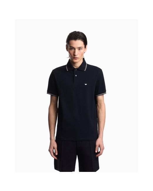 Emporio Armani Blue Short Sleeve Polo Shirt for men