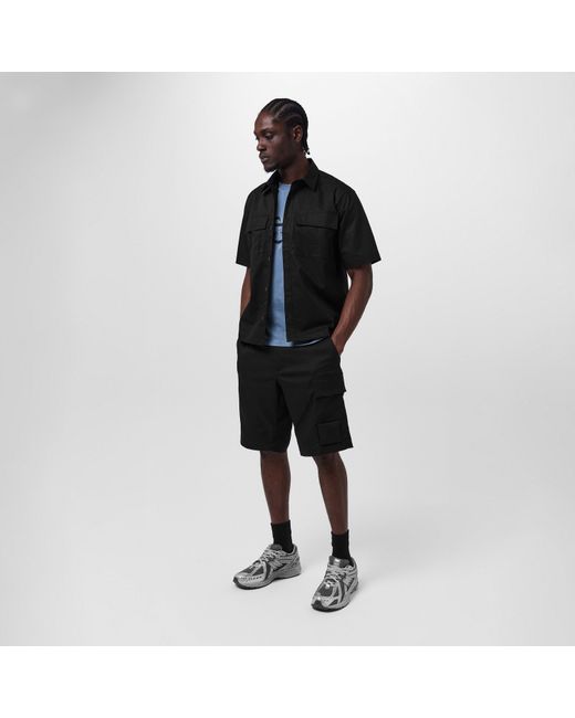 CP COMPANY METROPOLIS Black Short-Sleeve Oxford Shirt for men