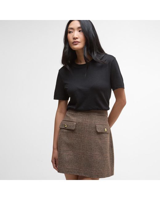 Barbour Brown Sophia Mini Wool Skirt