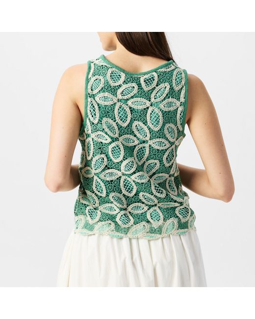 Vero Moda Green Embroidered Long-Sleeve Blouse
