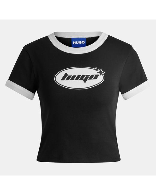 HUGO Black Dalia Baby Ringer T Shirt