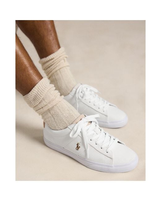 Polo Ralph Lauren White Canvas Trainers for men