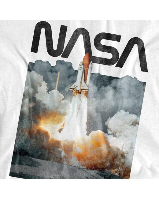NASA White Lift Off Cotton T-Shirt for men