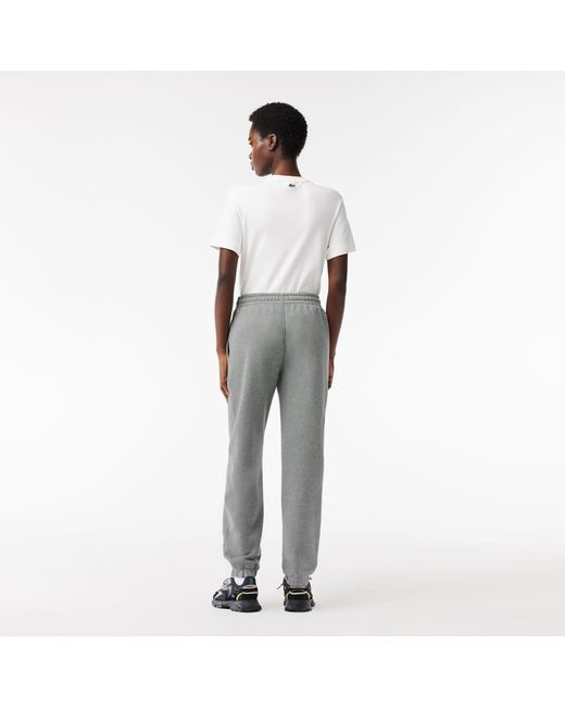 Lacoste Gray Straight Leg Embroidered Sweatpants