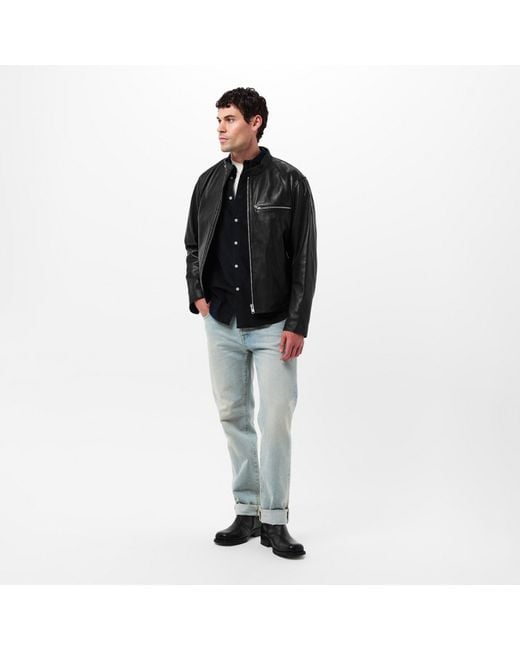 Belstaff Black Track Racer Leather Tailored Fit Jacket for men