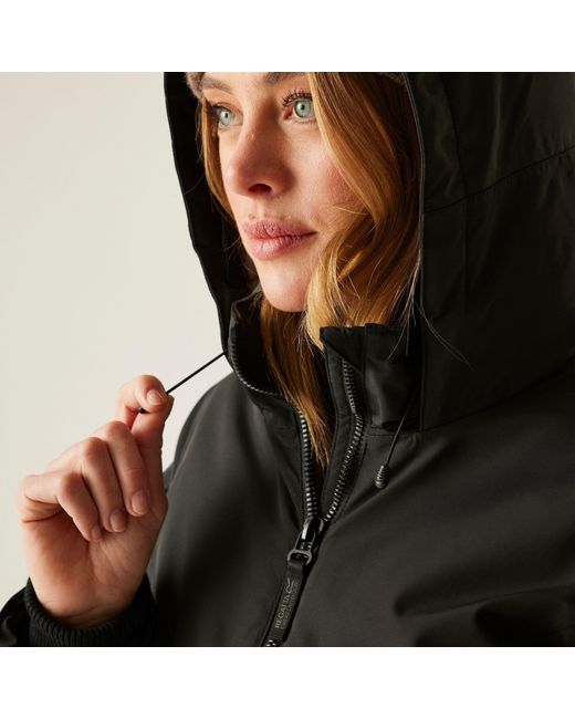 Regatta Black Marron Long Length Insulated Waterproof Jacket