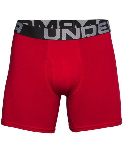 Under Armour Red Charged Cotton 6inch 3 Pack for men