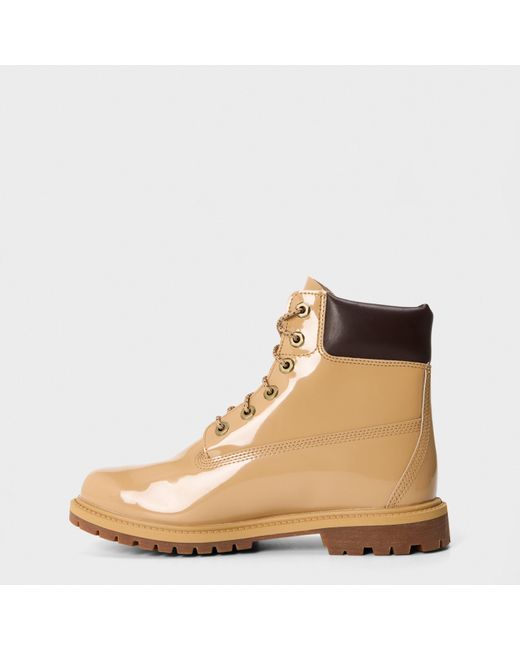 Timberland Natural Patent Flat Ankle Boots