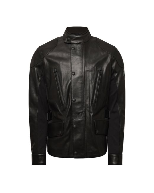 Belstaff Black Motorcycle Leather Jacket for men