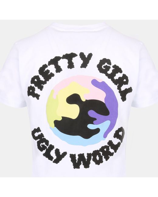 PRETTY BOY UGLY WORLD White Cotton Short Sleeve Crew Neck T-Shirt