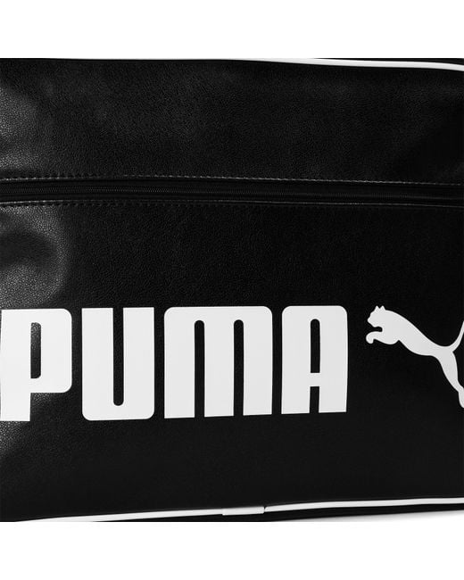 PUMA Black Campus Reporter Retro Messenger Bag for men