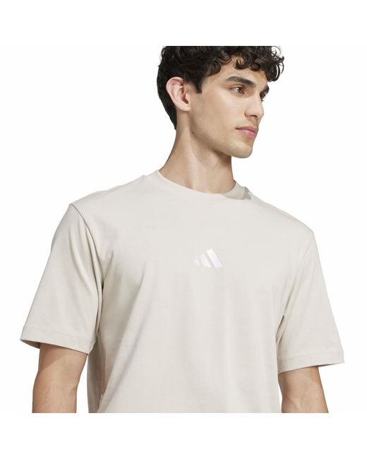 Adidas White Essentials Single Jersey Logo T-Shirt for men