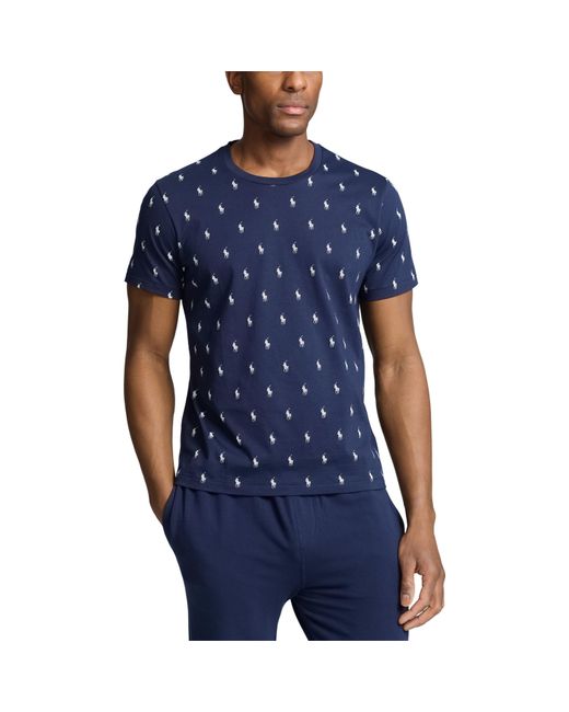 Polo Ralph Lauren Blue All Over Pony Cotton Short Sleeve T-Shirt for men