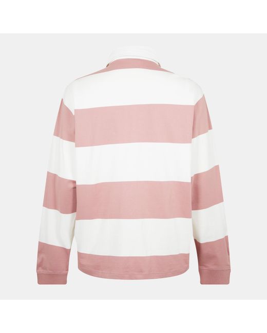 HUGO Pink Diragbi Cotton Short Sleeve Rugby Polo Shirt for men