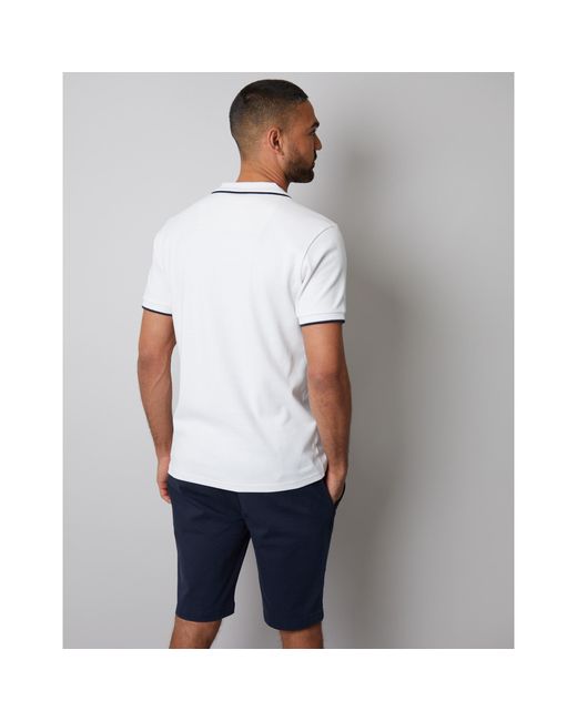 Threadbare White Marriage Short-Sleeve Polo Shirt for men