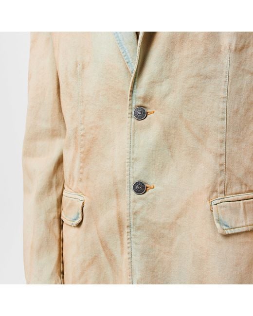 DIESEL Natural Structured Button-Front Denim Jacket for men
