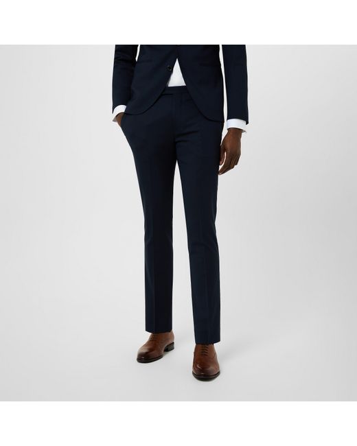 Without Prejudice Blue Priory Skinny Fit Suit Trousers for men