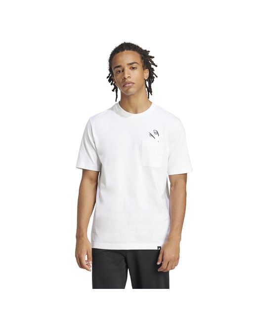 Adidas White Graphic Logo T-Shirt for men