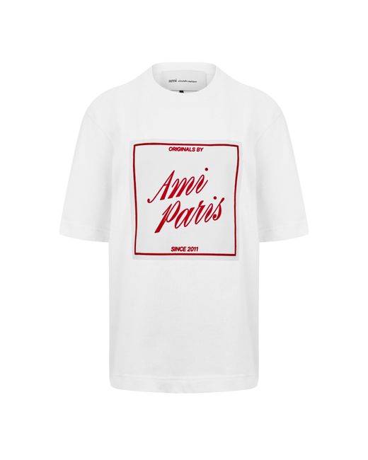 AMI White Ami Label Tee Ld61