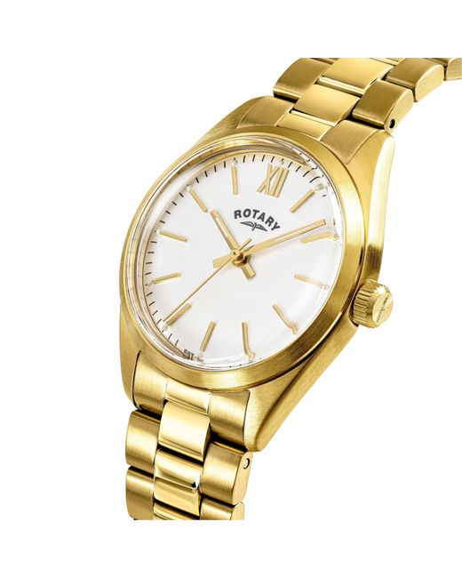 Rotary Metallic Ladies Heritage Dial Ss Bracelet Watc