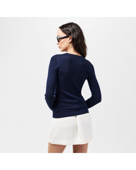 Lacoste Blue Tricot Crew Neck Jumper