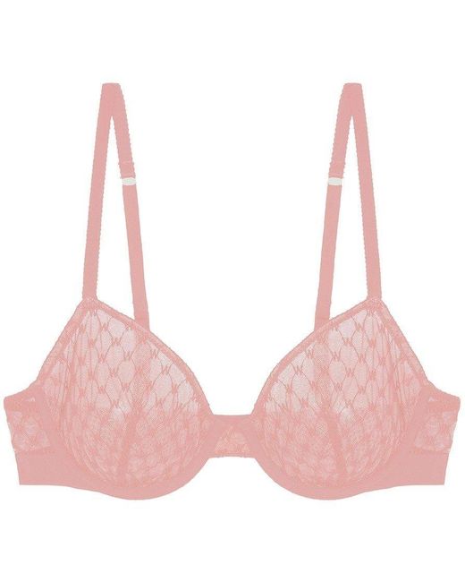 Wolford Pink Logo Lace Underwire Bra