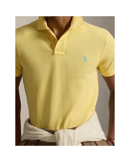 Polo Ralph Lauren Yellow Custom Slim Short Sleeve Shirt for men