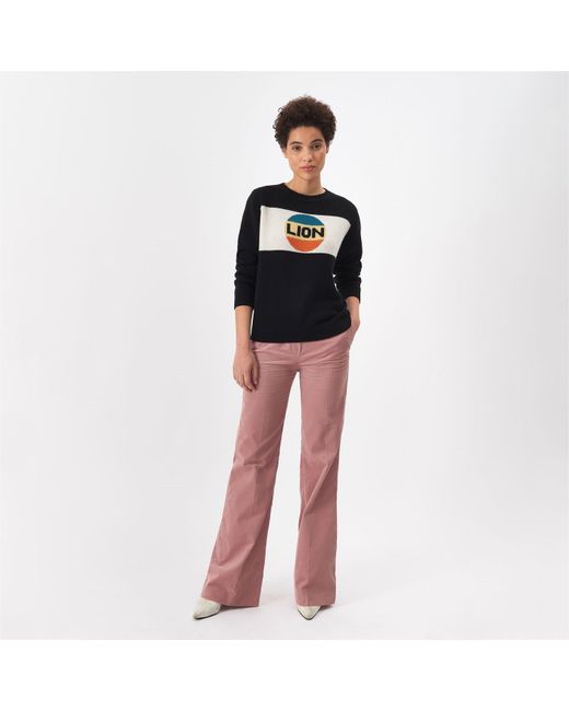 Bella Freud Blue Big Lion Stripe Jumper