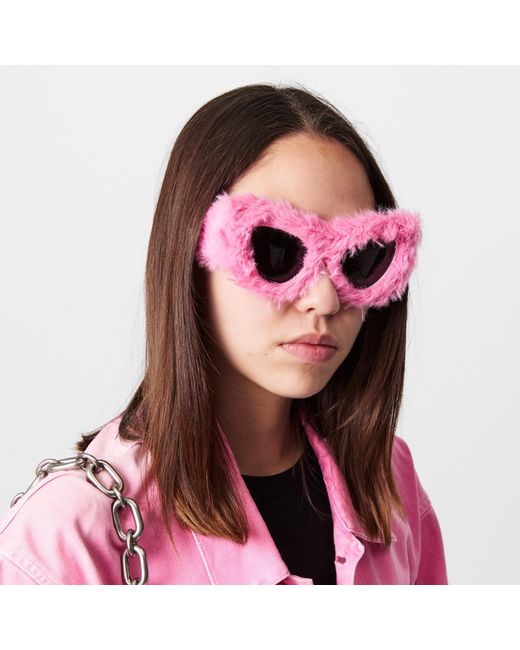 Balenciaga Pink Fluffy Sunglasses