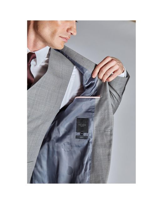 Ted Baker Blue Indus Check Slim Fit Suit Jacket for men