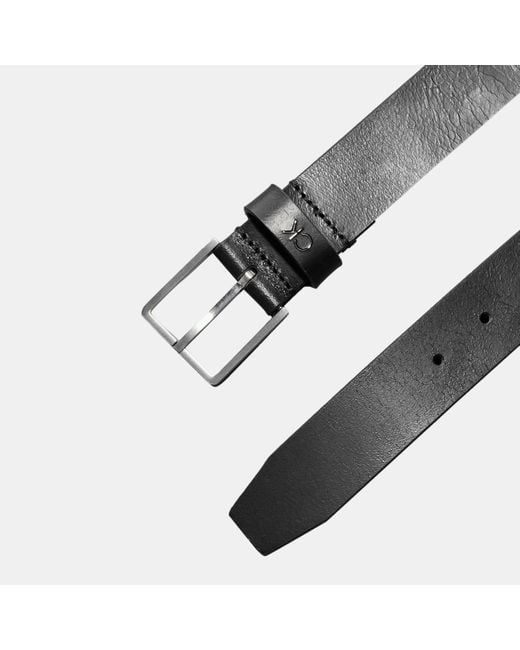Calvin Klein Black Ck 3 Leather Belt for men
