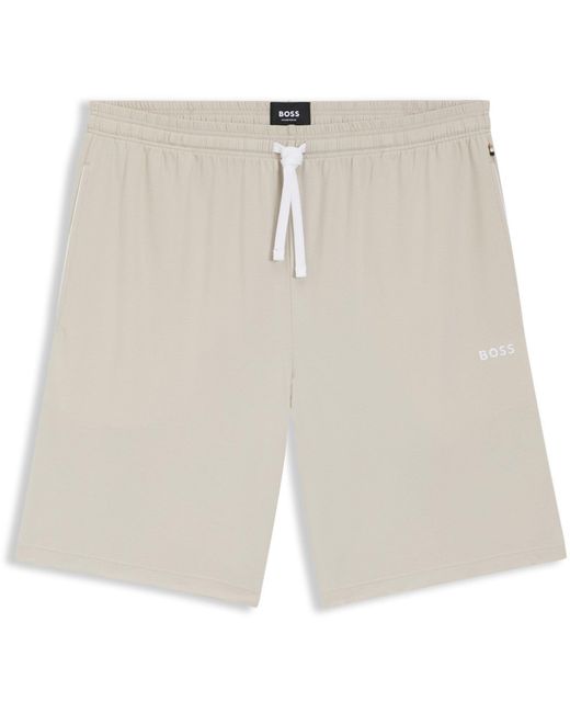 Boss White Bodywear Mix & Match Drawstring Shorts for men