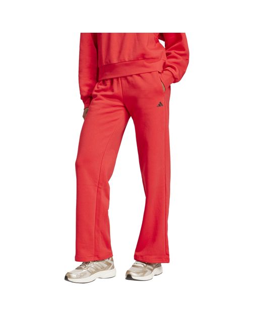 Adidas Red Open Hem Fleece Joggers