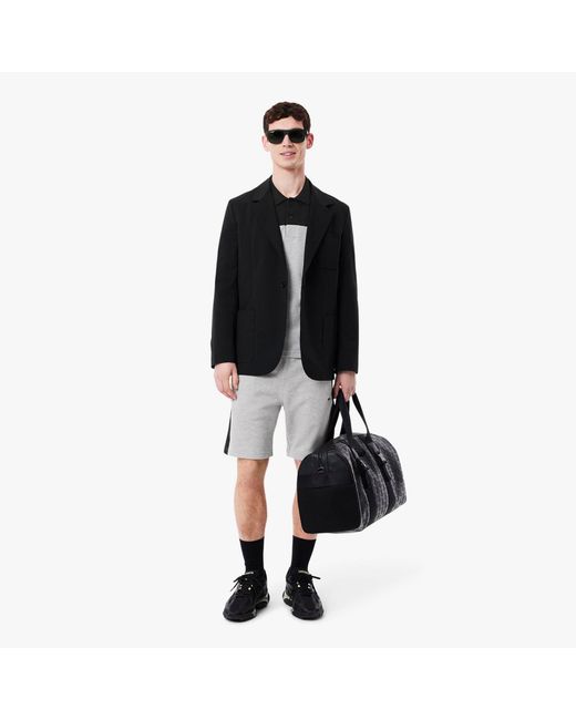 Lacoste Gray Cotton Fleece Colour Block Shorts for men
