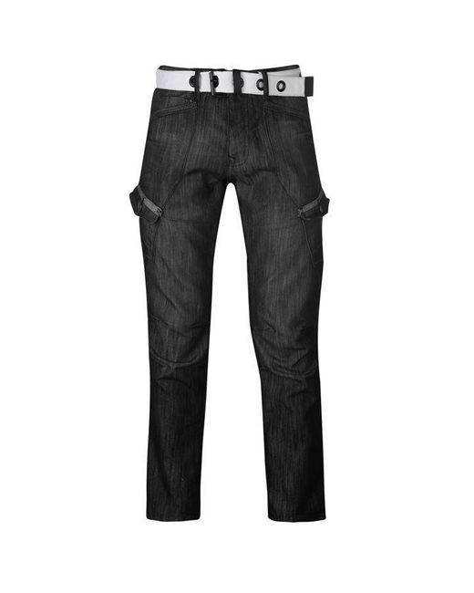 Airwalk Black Belted Cargo Jeans for men