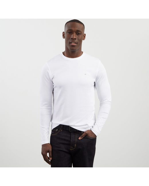 Eden Park White Long Sleeved Cotton T-Shirt for men