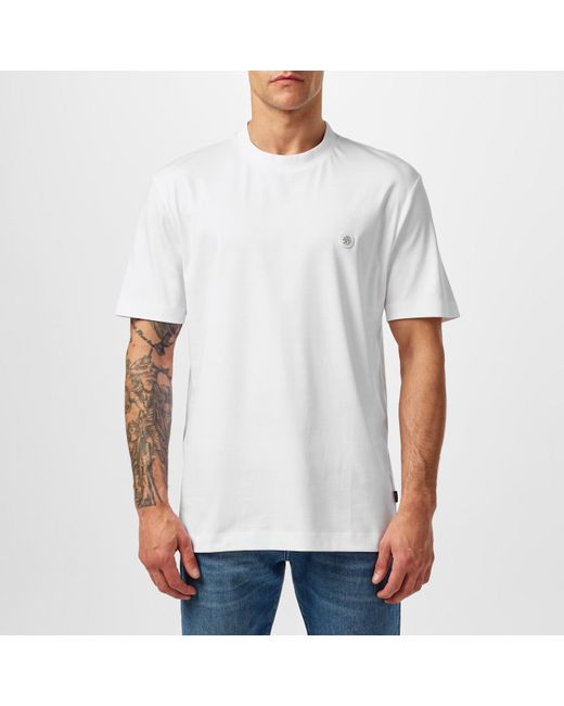 Boss White Taut Minimalist Design T-Shirt With Logo Detail for men