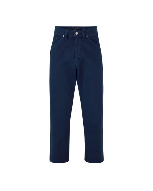 Paul Smith Blue Cotton Relaxed-Fit Wide-Leg Jeans for men