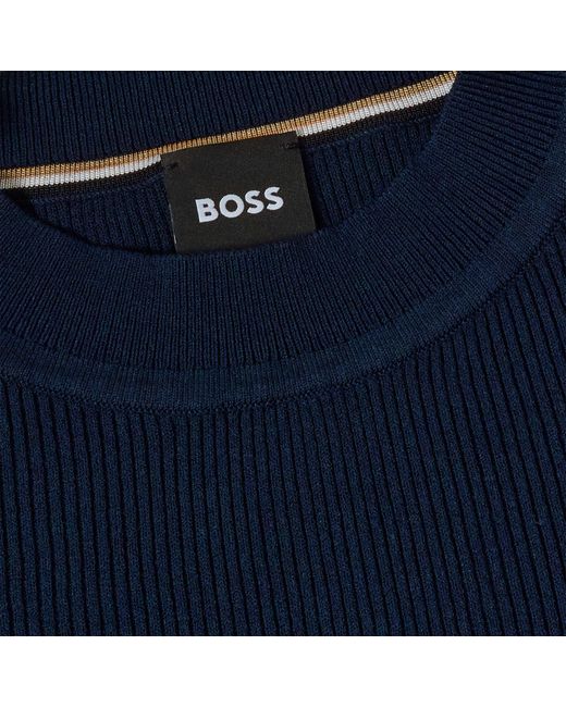 Boss Blue Feskiera Long Sleeve T-Shirt