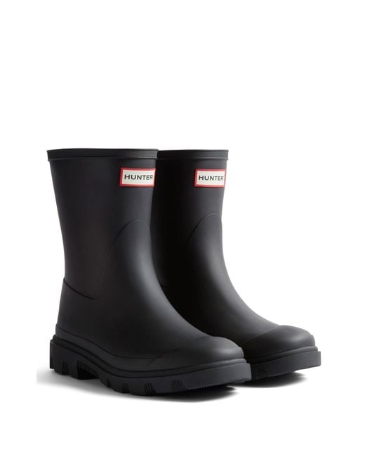 Hunter Black Downpour Short Boot for men