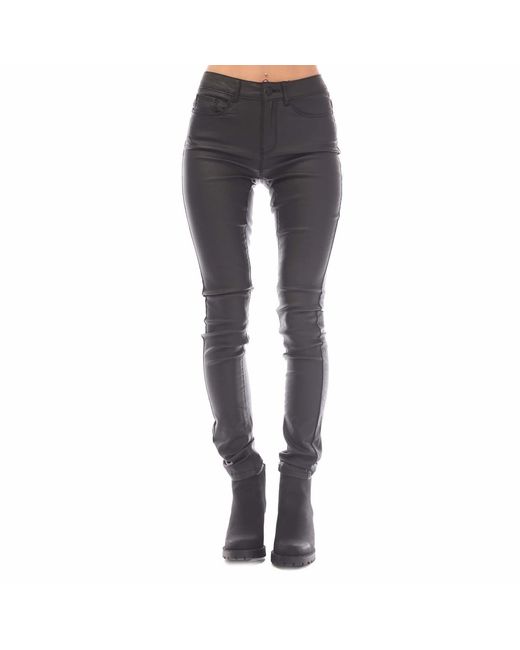 ONLY Gray Anne K Faux Leather Trousers