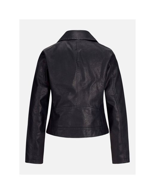 JJXX Black Faux Leather Biker Jacket Ladies