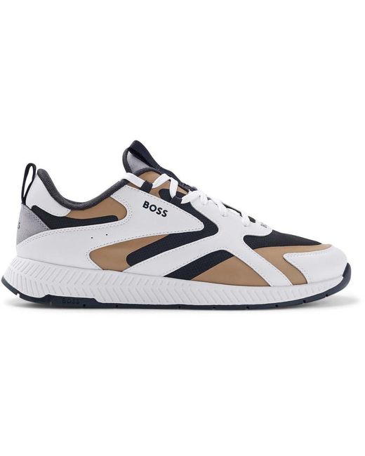 Boss White Titanium Running Trainers for men