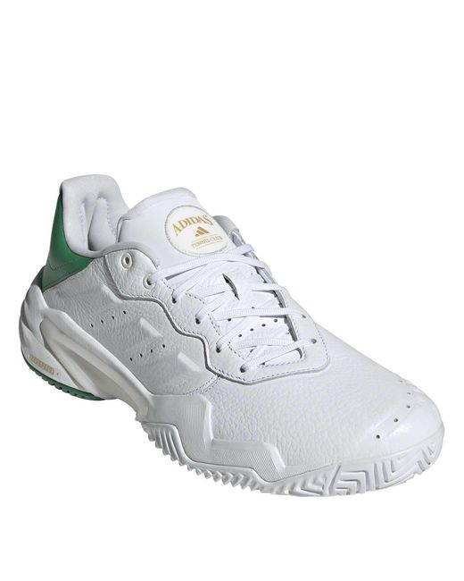 Adidas White Barricade 13 Leather Tennis Shoes for men